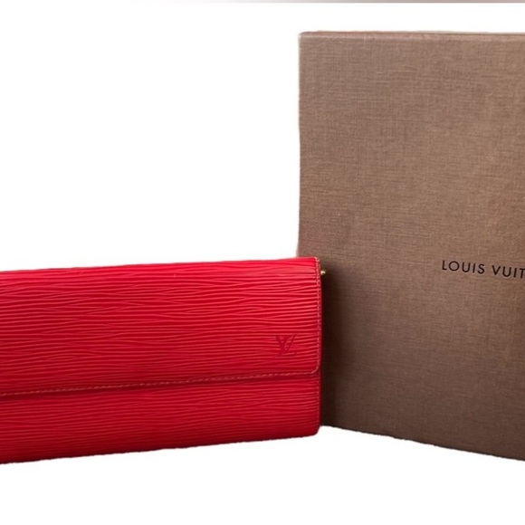 Vuitton Epi Porte Tresor RED Wallet with Box. - Picture 1 of 10
